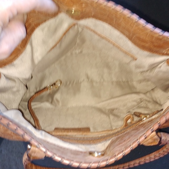 RARE Michael by Michael Kors brown crock embossed leather Hamilton satchel - Picture 14 of 15